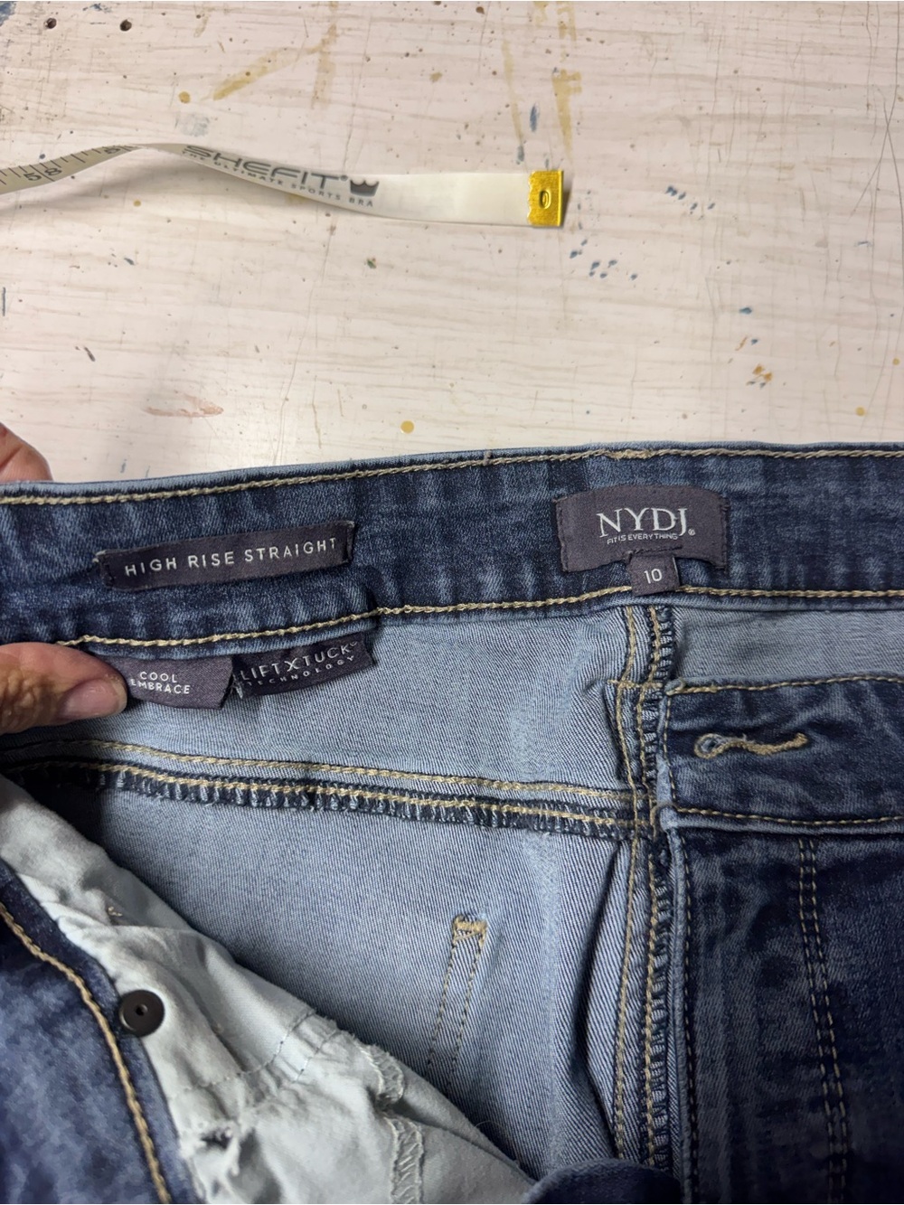 NYDJ high rise straight jeans size 10